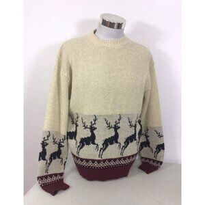 Steep Slopes Vintage Reindeer Sweater Mens Large